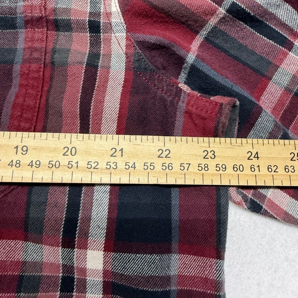 The North Face Plaid Flannel Button Down Shirt Cotton Outdoors Red Black Mens XL - Picture 11 of 16
